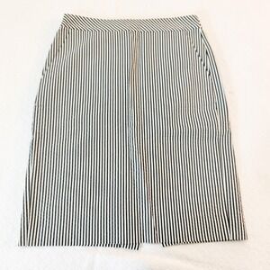 J. Crew No. 2 Pencil Seersucker Striped Skirt Blue White SZ0